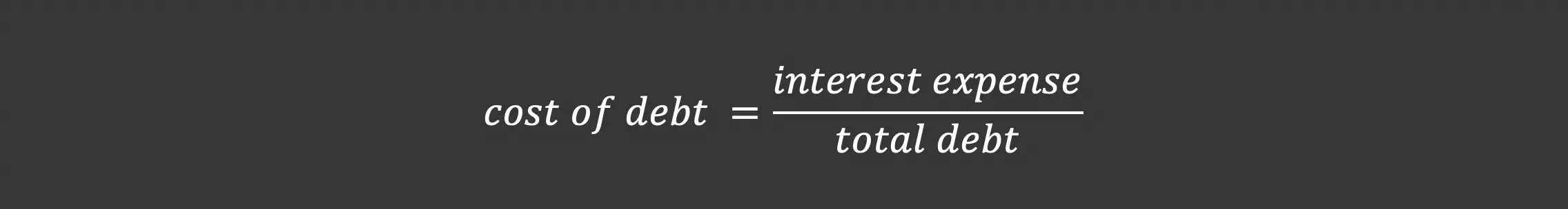 Cost of Dept calculation